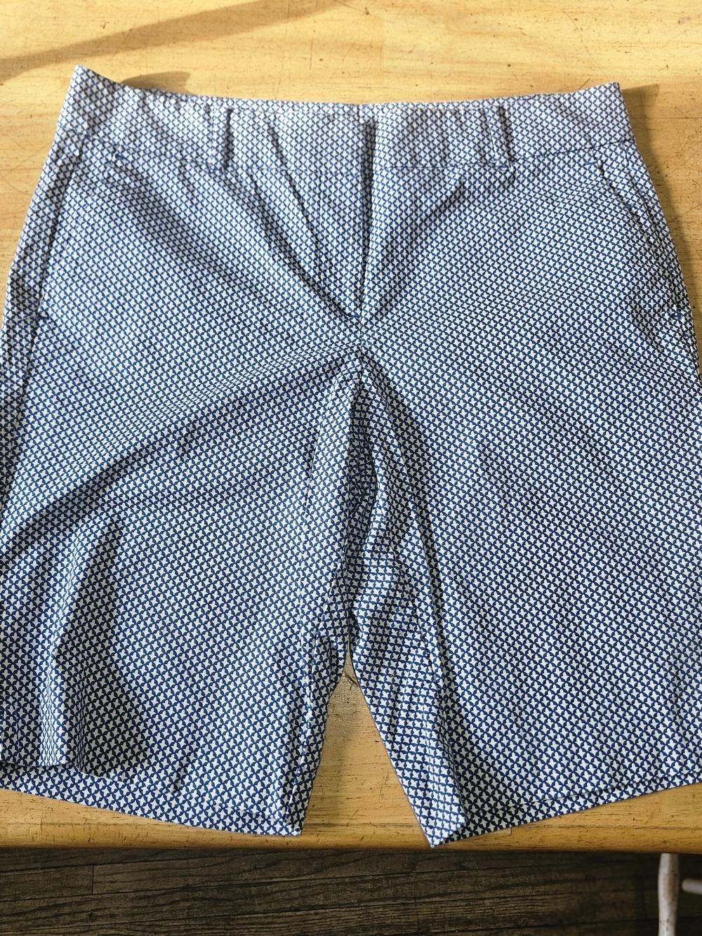 Ann Taylor Men's Blue Geometric Flat-Front Shorts